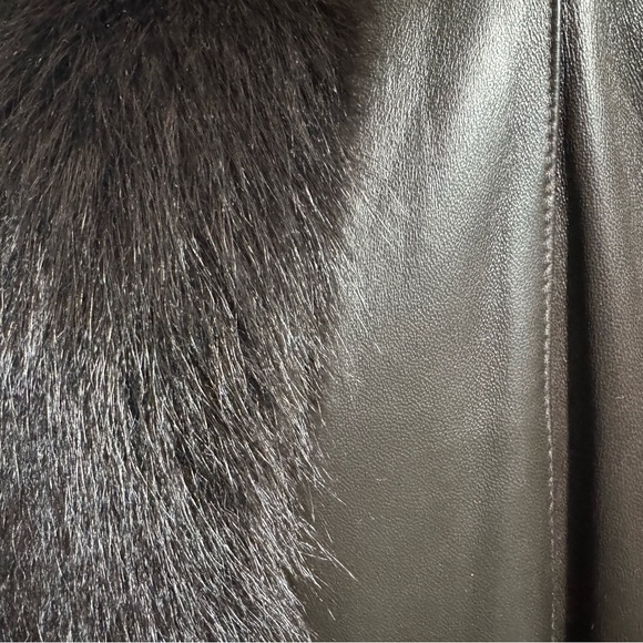 Zinman 52" Full Length Sheared Mink Fur Full Leather Reversible Coat 14 BRN/BLK - Picture 13 of 13